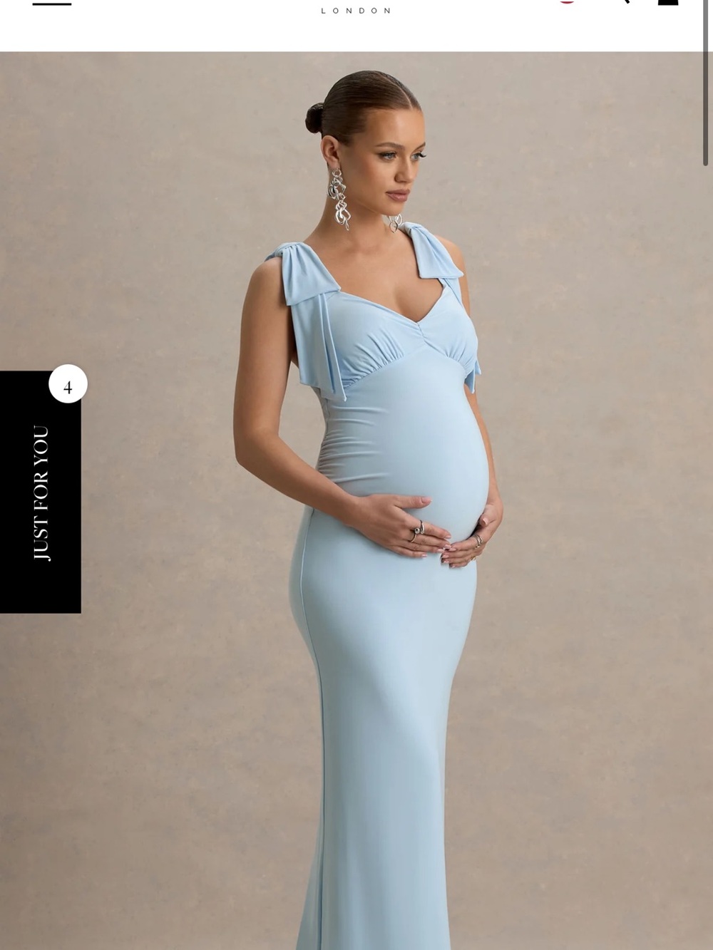 Graceful Light Blue Maternity Maxi Dress with Draped Shoulder Ties